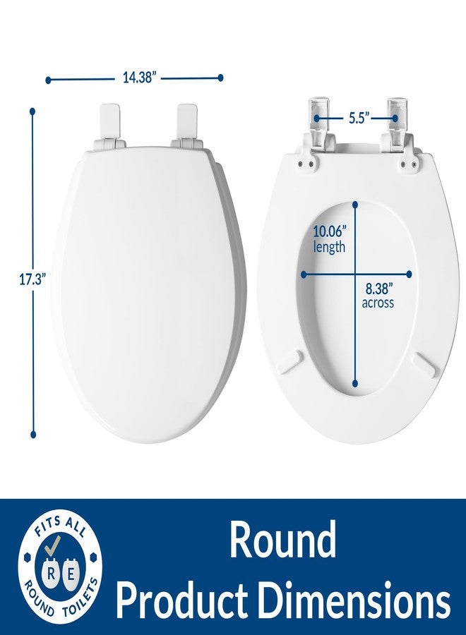 Mayfair Cassel Slow Close Toilet Seat, Easy Clean, Non Slip Premium Wood Seat, Easy Install, Made in USA, Round, White - Image 5