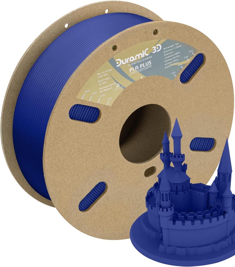 DURAMIC 3D PLA Plus Filament 1.75mm Blue Tougher and Stronger Dimensional Accuracy Probability +/- 0.02mm - Image 1