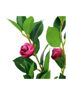 Generic Camellia Faux Plant Artificial  Dark Pink Plant, 70 cm  - Image 4