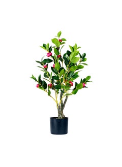 Generic Camellia Faux Plant Artificial  Dark Pink Plant, 70 cm  - Image 1