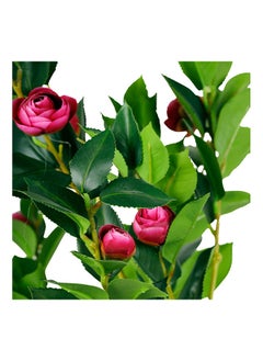 Generic Camellia Faux Plant Artificial  Dark Pink Plant, 70 cm  - Image 2
