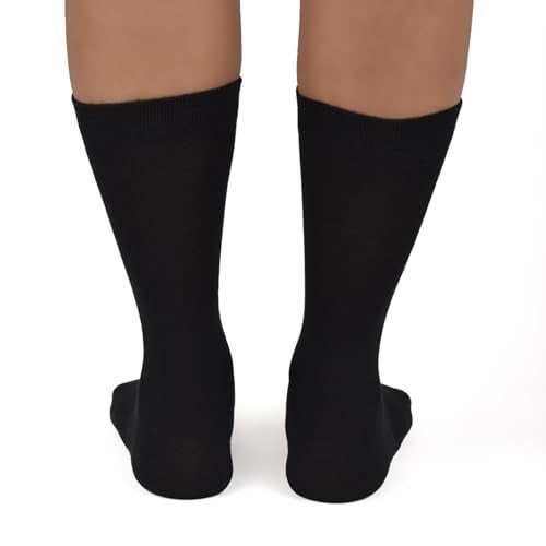 FOOTPRINTS Kids Organic Cotton School Socks - Unisex - Calf length- Pack of 3 (Black)- Extra soft and Breathable (5-8 Years) - Image 3