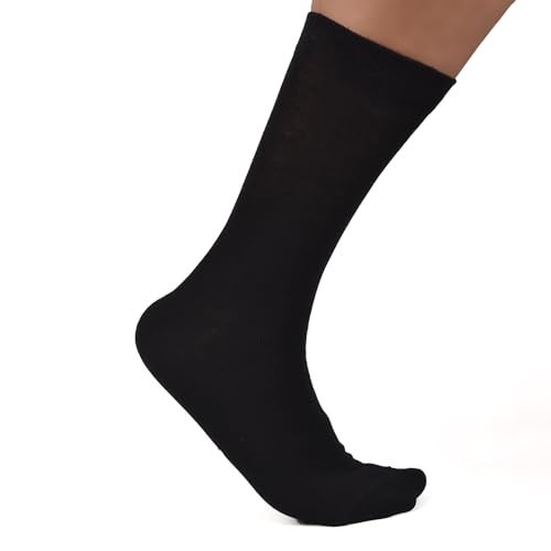 FOOTPRINTS Kids Organic Cotton School Socks - Unisex - Calf length- Pack of 3 (Black)- Extra soft and Breathable (5-8 Years) - Image 4