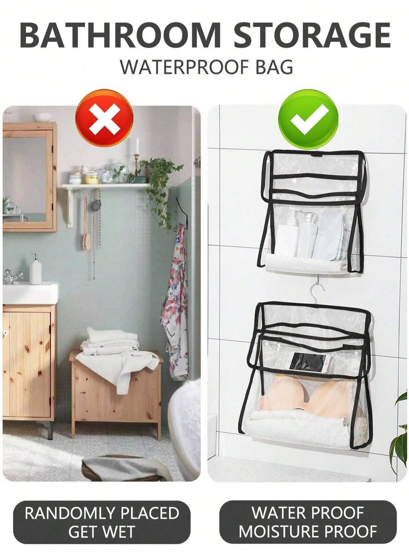 خاجول حقيبة تخزين معلقة كبيرة شفافة متعددة الاستخدامات للحمام وغرفة النوم وخزانة النوم وحقيبة أدوات الزينة لتوفير المساحة والاستخدام متعدد الأغراض - Image 3