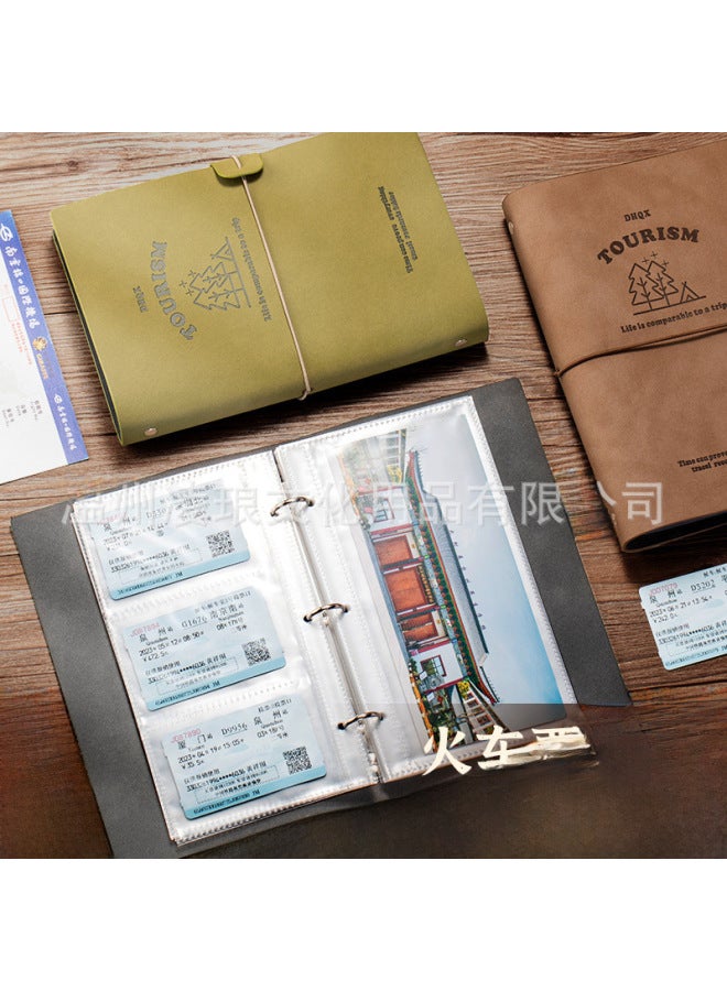 Concert Ticket Storage Book Ticket Root Collection Book Loose-leaf Folder Movie Train Ticket Polaroid Travel Souvenir Book - Image 4