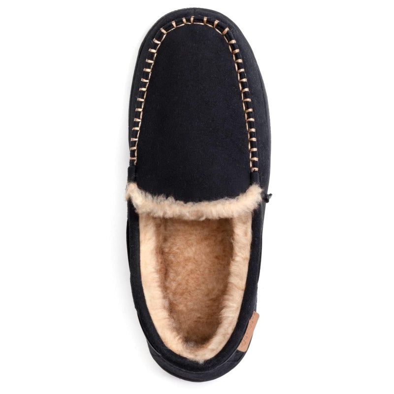 Zigzagger Men's Moccasin Slippers Memory Foam House Shoes, Indoor and Outdoor Warm Loafer Slippers, Black, 11.5 M US - Image 5