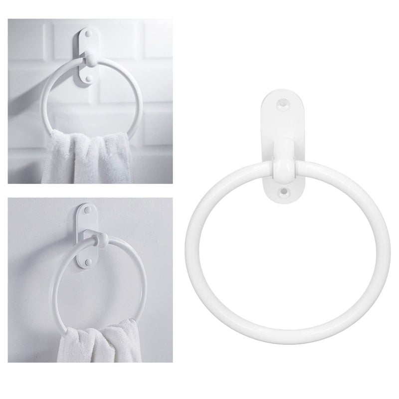 Aluminum Alloy Bathroom Towel Holder White Elegant Space Saving For Hotel - Image 4