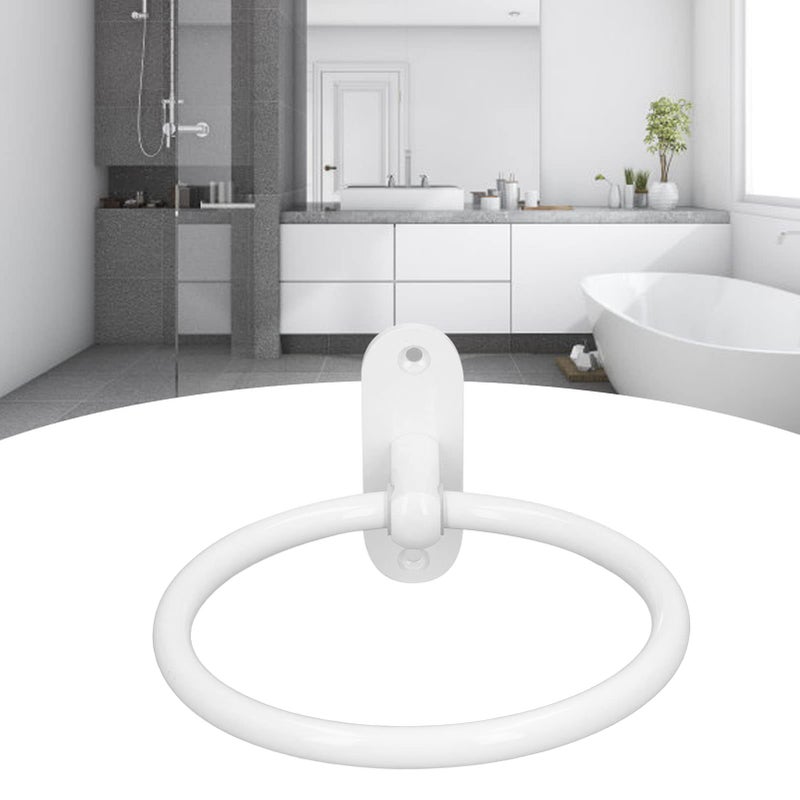 Aluminum Alloy Bathroom Towel Holder White Elegant Space Saving For Hotel - Image 3