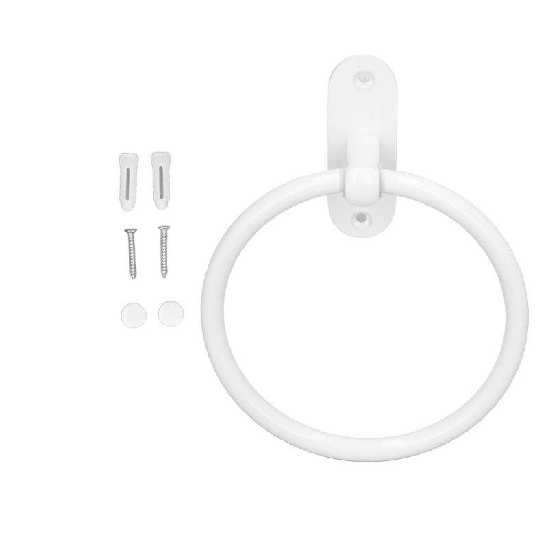 Aluminum Alloy Bathroom Towel Holder White Elegant Space Saving For Hotel - Image 2