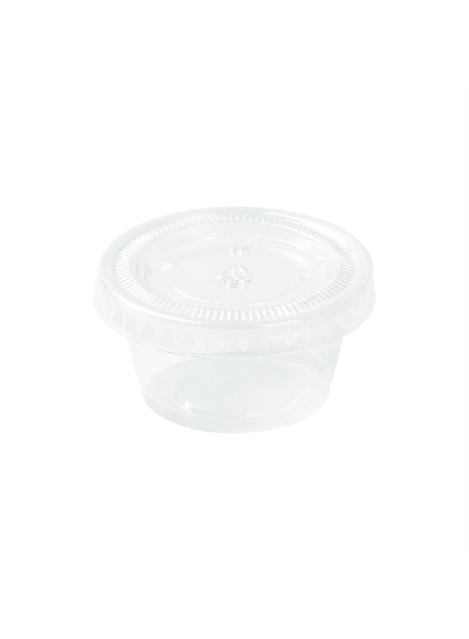Restaurantware LIDS ONLY: RW Base 0.8 And 1 Ounce Lids Sauce Cup Lids, 2000 Tight-Fitting Lids For Condiment Cups - Microwave-Safe, Clear Plastic Portion Cup Lids, Portion Cups Sold Separately - Image 2