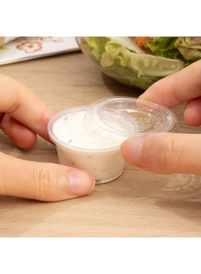 Restaurantware LIDS ONLY: RW Base 0.8 And 1 Ounce Lids Sauce Cup Lids, 2000 Tight-Fitting Lids For Condiment Cups - Microwave-Safe, Clear Plastic Portion Cup Lids, Portion Cups Sold Separately - Image 5