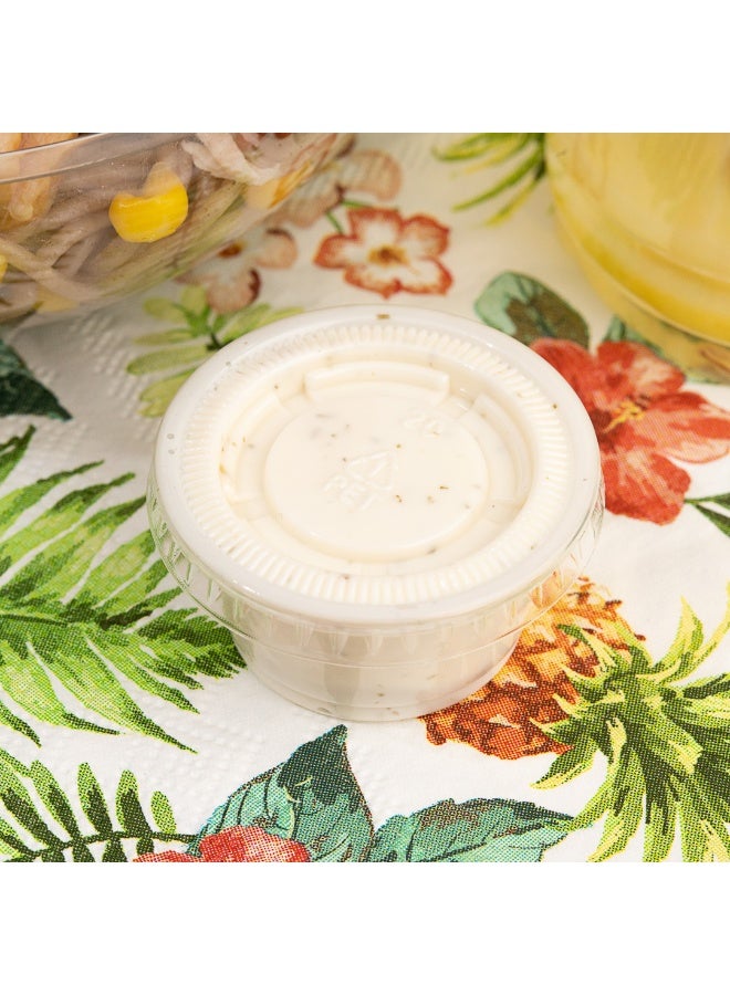 Restaurantware LIDS ONLY: RW Base 0.8 And 1 Ounce Lids Sauce Cup Lids, 2000 Tight-Fitting Lids For Condiment Cups - Microwave-Safe, Clear Plastic Portion Cup Lids, Portion Cups Sold Separately - Image 4