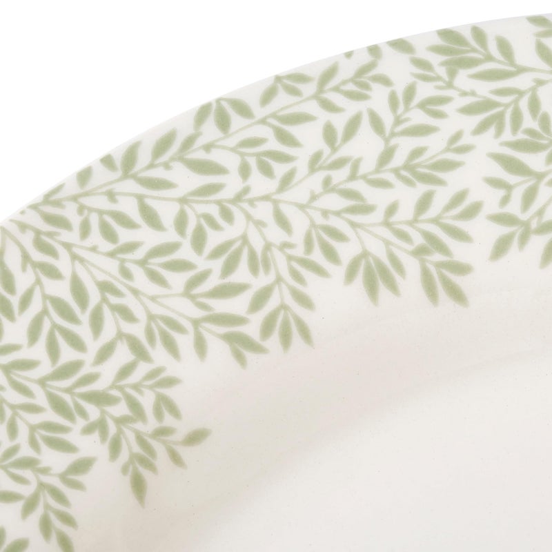 Spode Morris & Co Standen 11-Inch Dinner Plates, Set of 4 - Earthenware Dinnerware with Green Leaf Border Design, Microwave, Dishwasher, Freezer Safe - Elegant Tableware, Made in England - Image 5