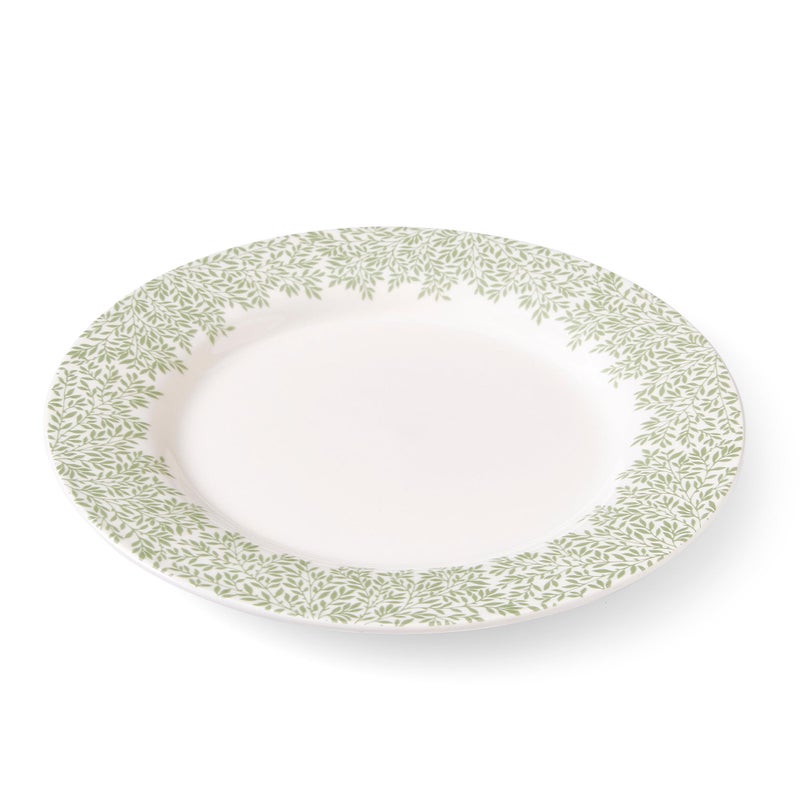 Spode Morris & Co Standen 11-Inch Dinner Plates, Set of 4 - Earthenware Dinnerware with Green Leaf Border Design, Microwave, Dishwasher, Freezer Safe - Elegant Tableware, Made in England - Image 4