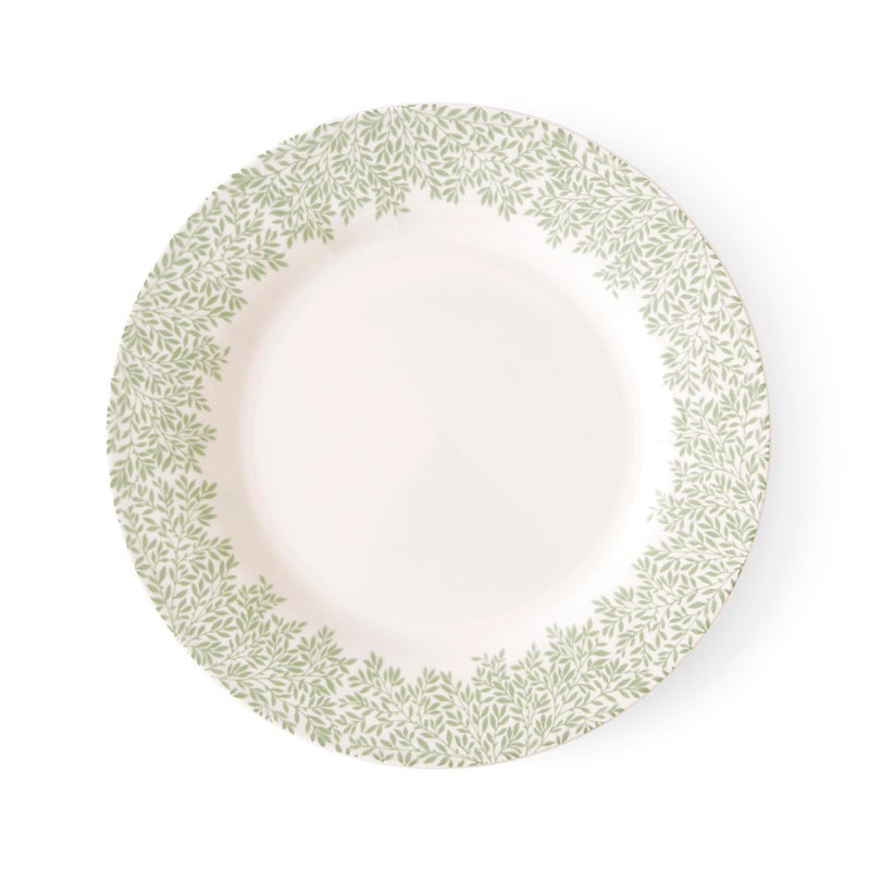 Spode Morris & Co Standen 11-Inch Dinner Plates, Set of 4 - Earthenware Dinnerware with Green Leaf Border Design, Microwave, Dishwasher, Freezer Safe - Elegant Tableware, Made in England - Image 2