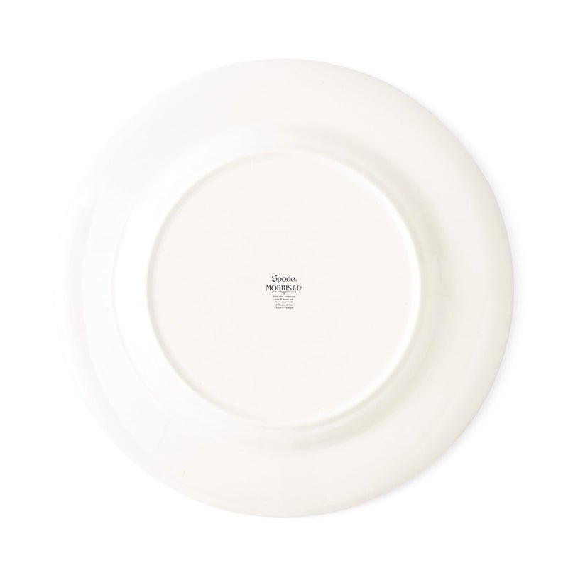 Spode Morris & Co Standen 11-Inch Dinner Plates, Set of 4 - Earthenware Dinnerware with Green Leaf Border Design, Microwave, Dishwasher, Freezer Safe - Elegant Tableware, Made in England - Image 3