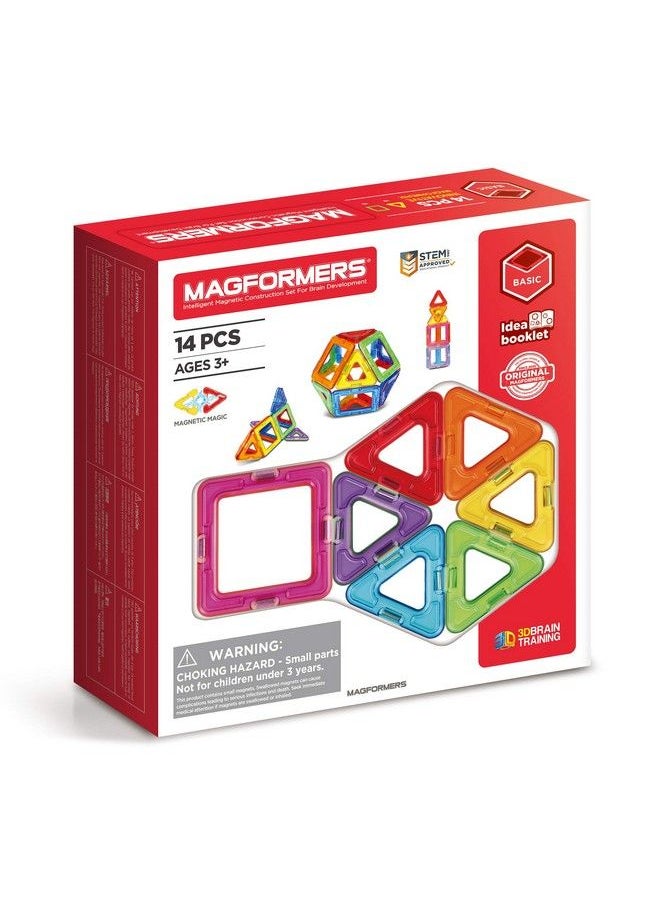 Magformers - Basic Set (14 Pieces) Magnetic Building Blocks Educational Magnetic Tiles Kit Magnetic Construction Stem Toy Set - Image 1