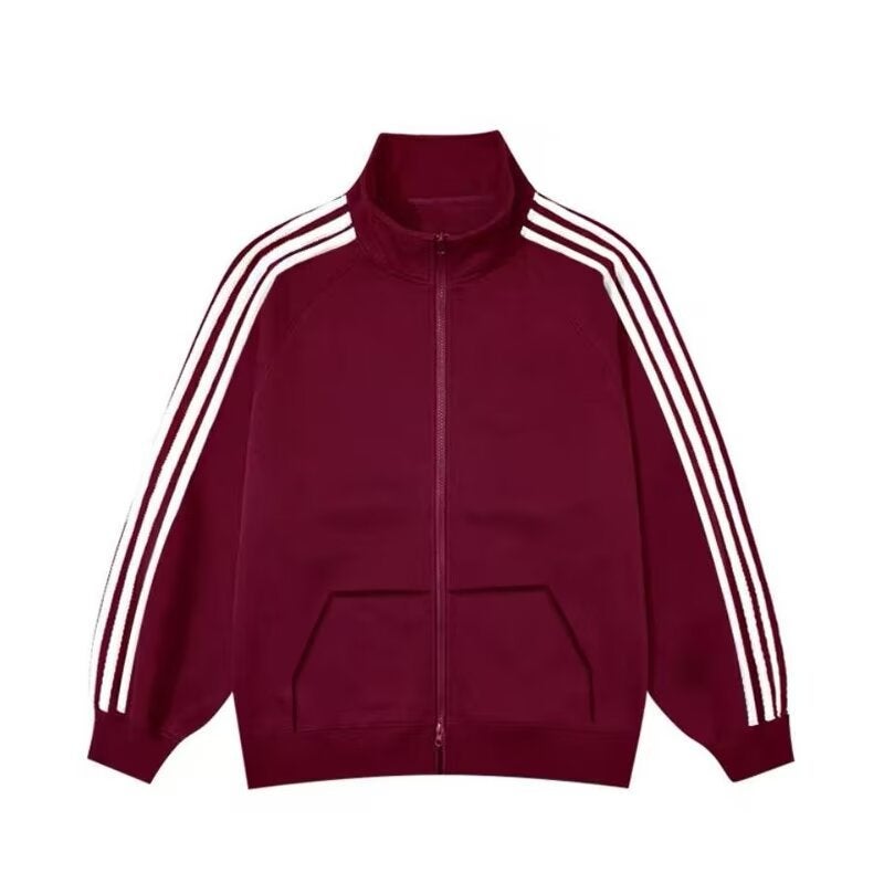 Casual Sports Jacket for Men and Women with Three Bars Vertical Collar Simple Spring and Autumn Wear Couple Thin Jacket Coat - Image 3