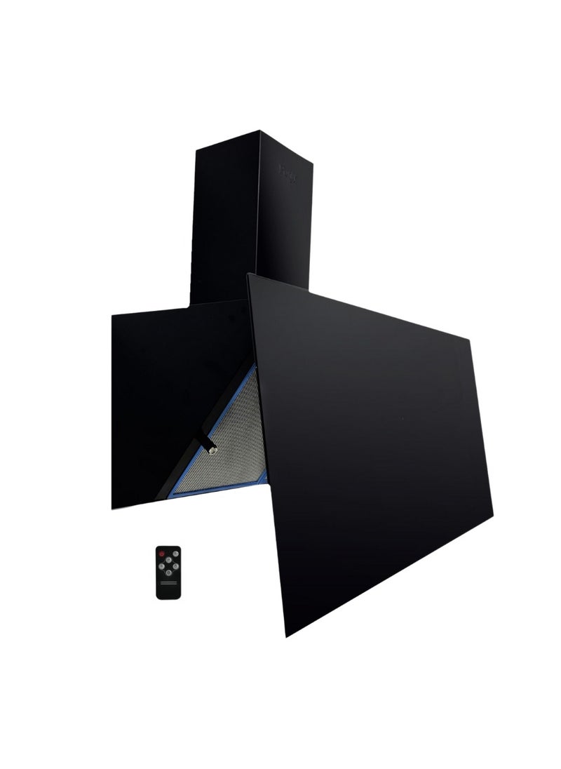 Purity black crystal hood with a suction power of 1000 m3, size 90 cm, Turkish. 