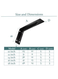 Vixel VIXEL Heavy Duty Shelf Brackets Corrosion-Resistant Reinforced and Sturdy Brackets for Shelf and Table Work Bench 18 inch 2 piece set  - Image 4