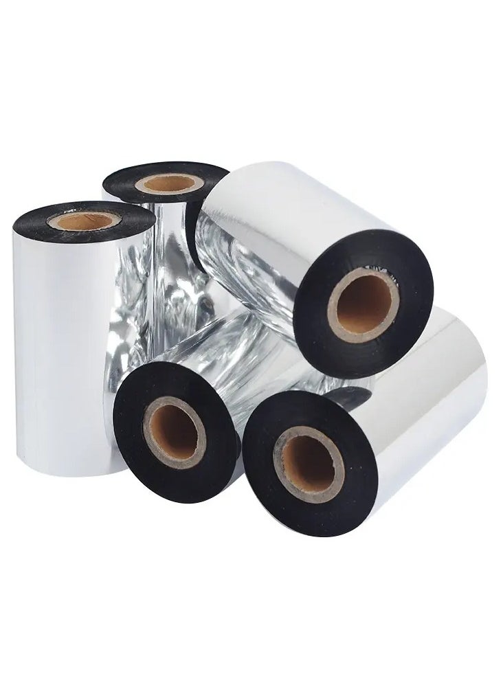 Generic Multifunctional full resin ribbon prints clearly for a long time, waterproof, alcohol-proof, scratch-resistant, and colorfast, 110*300M, universal for all kinds of labels, matte silver PET  - Image 2
