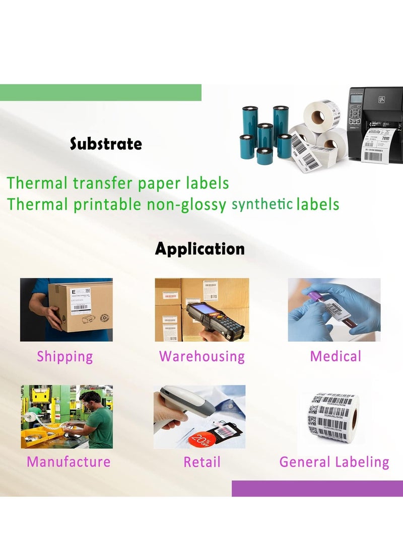 Multifunctional full resin ribbon prints clearly for a long time, waterproof, alcohol-proof, scratch-resistant, and colorfast, 110*300M, universal for all kinds of labels, matte silver PET