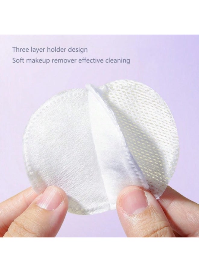 وسادات قطنية لإزالة المكياج (80وسادة) وسادات قطنية مستديرة مزدوجة الوجه فائقة الجودة - Image 4