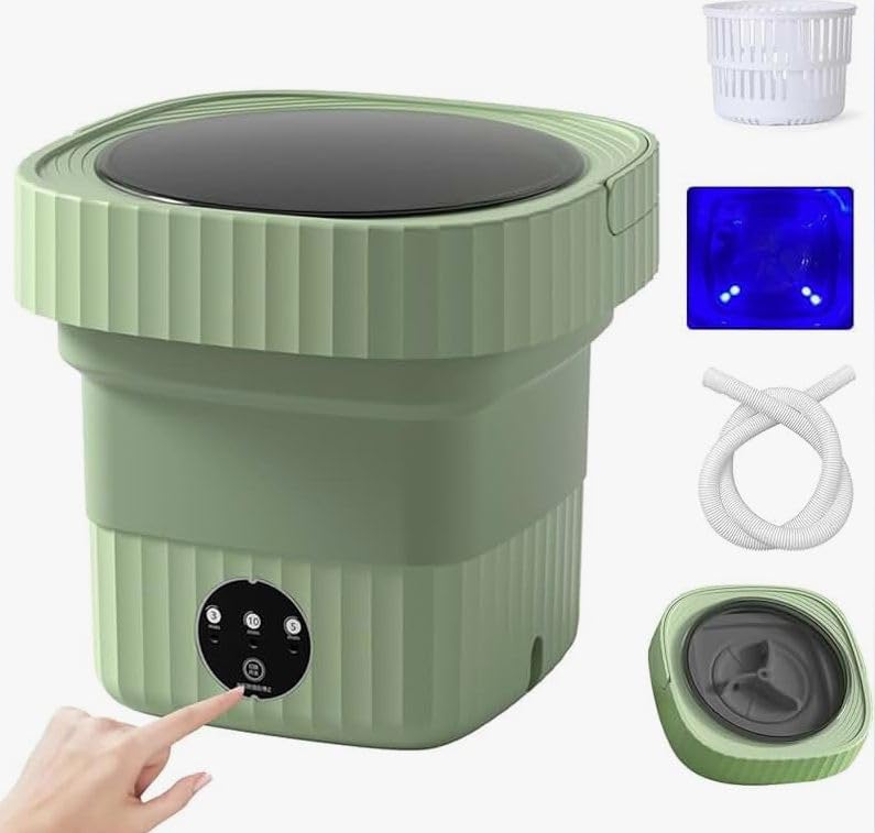 WEADFAX Zenox SeMi AuToMaTiC FoLdInG 11L SmAlL MiNi WaShInG MaChInE WiTh DrYeR DeEp CLeAnInG FoR UnDeRwEaR WaShINg MaChInE ClOtHeS WaShEr D2  - Image 1