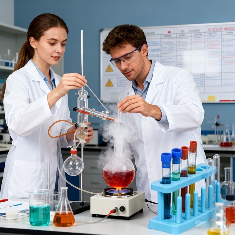 Laboratory Test Tube Rack Set 1 Rack 6 Tubes 6 Measuring Cups 6 Droppers Reusable Easy To Use For Industrial Research Classroom Experiments - Image 5