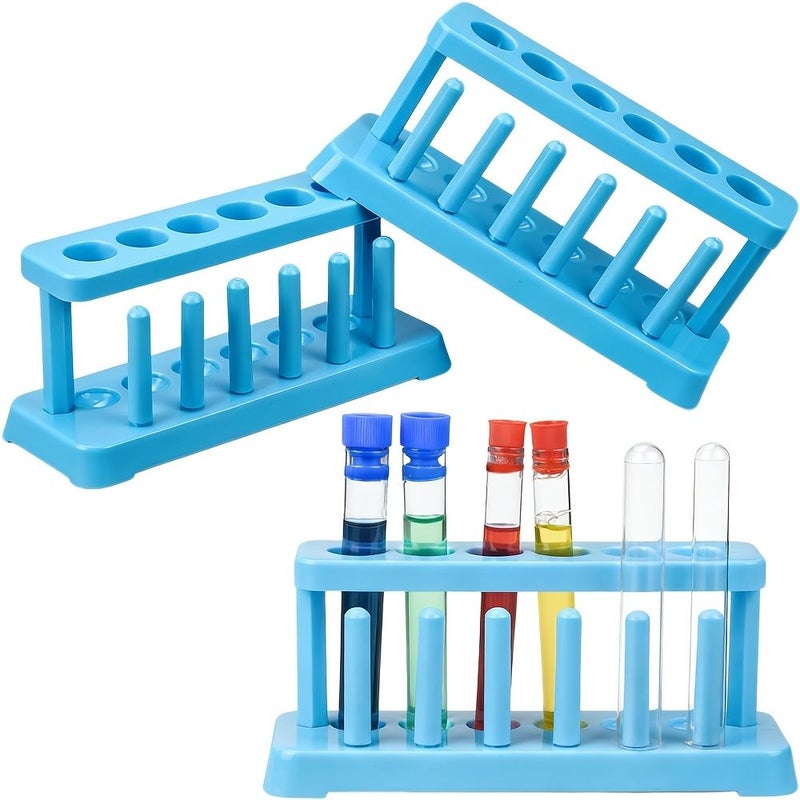 Laboratory Test Tube Rack Set 1 Rack 6 Tubes 6 Measuring Cups 6 Droppers Reusable Easy To Use For Industrial Research Classroom Experiments - Image 3