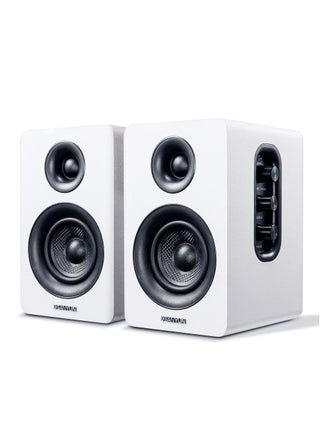 SW208 3" Active Bluetooth 5.0 Bookshelf Speakers – 60W Carbon Fiber Speaker Unit - Built-in 24bit DAC Dynamic 3D Surround Sound 2.0 Computer PC Monitor Gaming (Pair, White) - pzsku/Z09E12FED1D33B1BF536AZ/45/1749374212/232c374a-4ca4-4979-bc28-d29d56aa5512