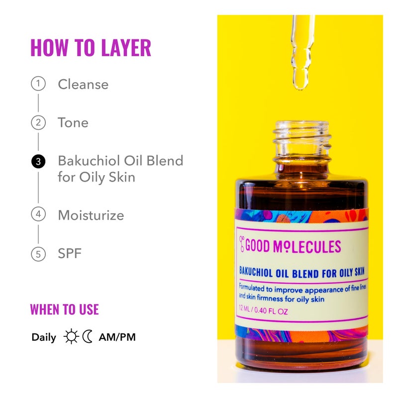 Good Molecules Bakuchiol Oil for Oily Skin - Ultra Hydrating Natural Blend with Bakuchiol and Rosehip Oil - Promotes Collagen Production, Anti-Aging Face Oil - Image 5
