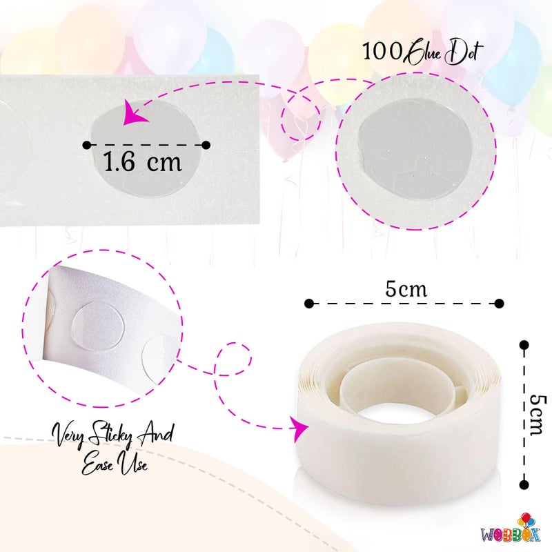 Wobbox 6Pcs/Lot 5Mm X 10M Curling Ribbon Roll, 100 Glue Dots For Balloons,1 Roll Balloon Arch Strip,1 Pc Balloon Pump,1 Pc Balloon Knot Tying Tool, 9 Pc Balloon Holder Flower Clips(14Pcs Set)(FP5827) - Image 3