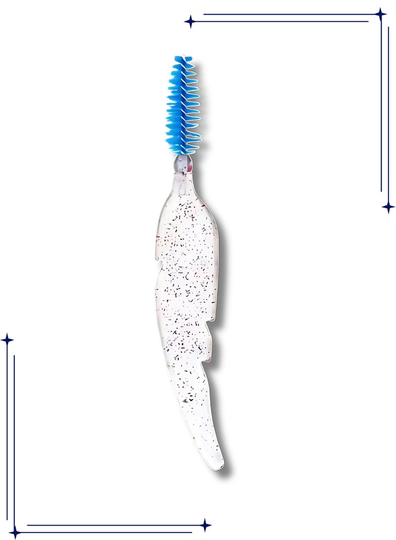 فرشاة الحواجب والرموش الكريستالية اللامعة على شكل ريشة - Image 1