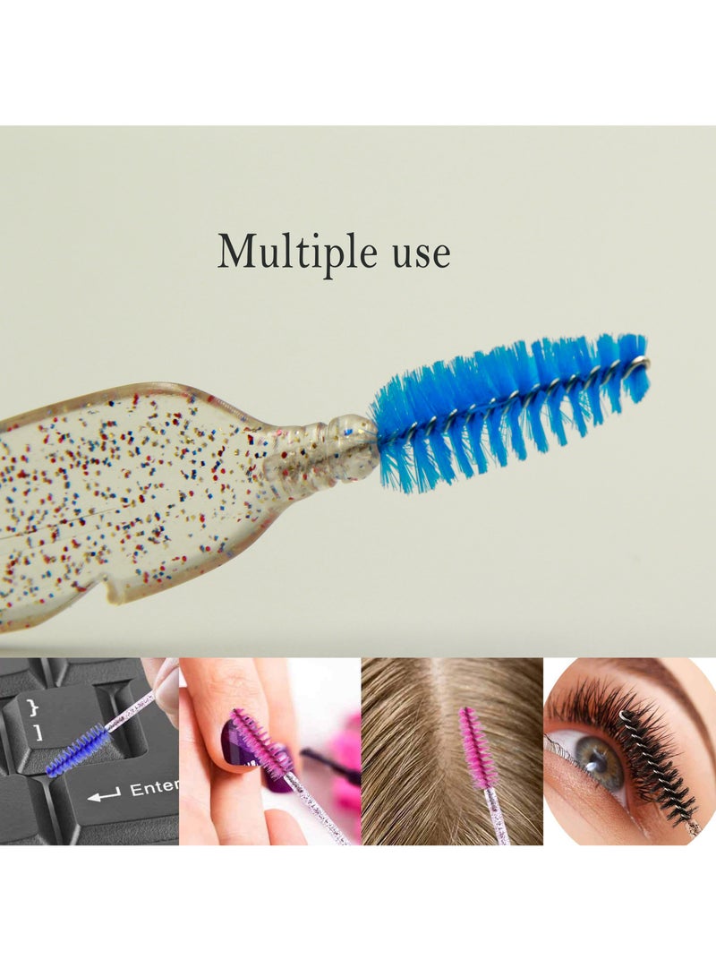 فرشاة الحواجب والرموش الكريستالية اللامعة على شكل ريشة - Image 3