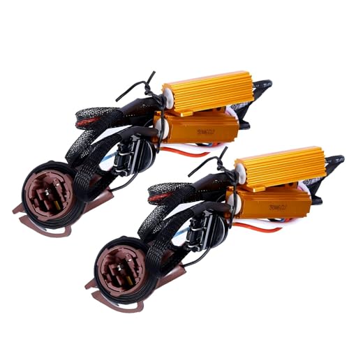Dogary 2 PCS Car 3157 Brake Light Resistor Decoders 50W Antiflicker Load LED Resistor Kit Brake Bulb Error Fix Decoder Plug and Play Harness Adapter for T20 3157 3157A 4157 Bulb Multicolored - Image 1