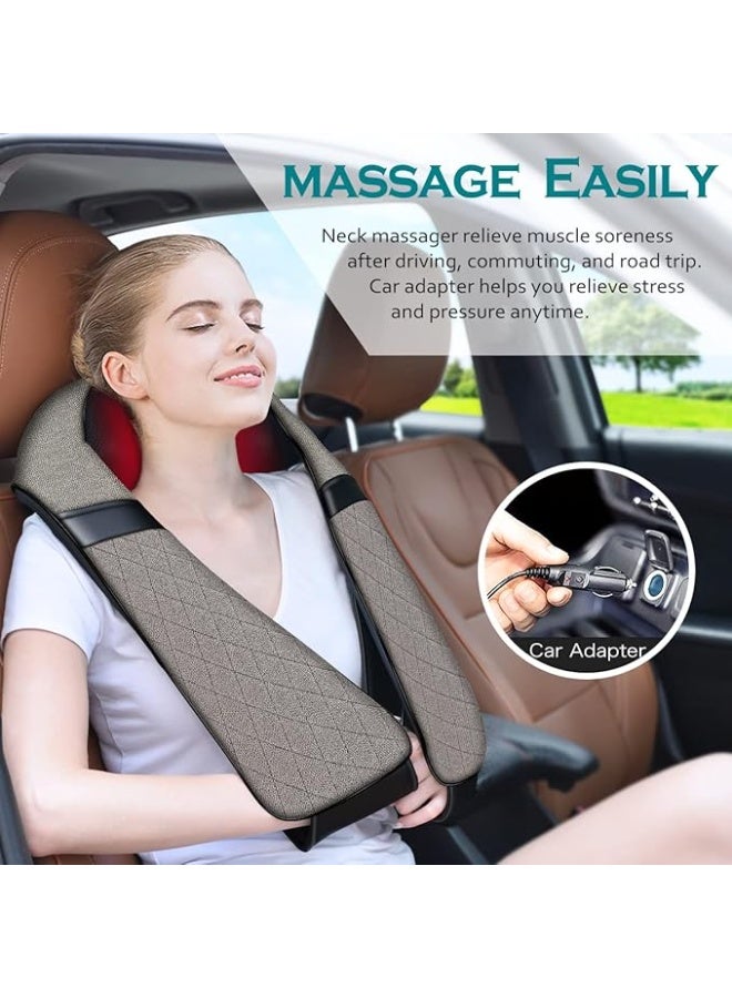 Electric Shiatsu Neck and Back Massager Pillow – 3D Deep Kneading with Heat for Muscle Pain Relief – Portable for Car, Office & Home Use (Shoulder, Foot, Lower Back) - Image 3