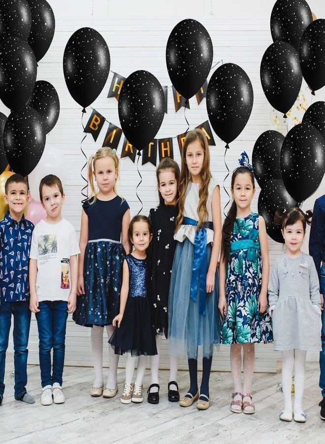 Sondeng 40Pcs Galaxy Balloons for Boys Galaxy Birthday Party Decorations Outer Space Themed Party Supplies Black Star Latex Balloon Garland Black and White Balloons for Kids - Image 5