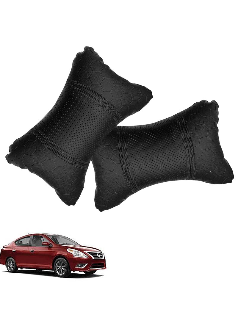 Adroitz Adroitz Car Cushion Set for Universal in Black Football Design Set of 2 for Versa_PR371  - Image 1