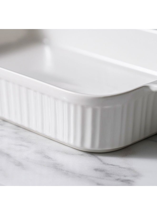 DANUBE HOME Serax Porcelain Rectangular Baking Dish for Baking Souffle Pudding Unique Design For Kitchen Hotel Restaurant Banquet and Daily Use 25.3X15.5X5CM  - Image 3