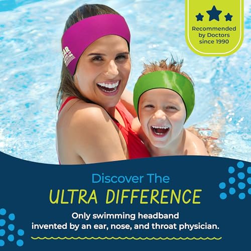Ear Band-It Earvolution Ear Band-It Ultra Swimming Headband for Kids/Adults - Invented by Ear, Nose, and Throat Doctor - Anti-Slip Grip Neoprene for Protection - Putty Buddies Sold Separately - Large, Hot Pink - Image 2