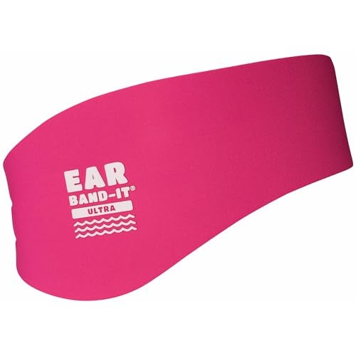 Ear Band-It Earvolution Ear Band-It Ultra Swimming Headband for Kids/Adults - Invented by Ear, Nose, and Throat Doctor - Anti-Slip Grip Neoprene for Protection - Putty Buddies Sold Separately - Large, Hot Pink - Image 1