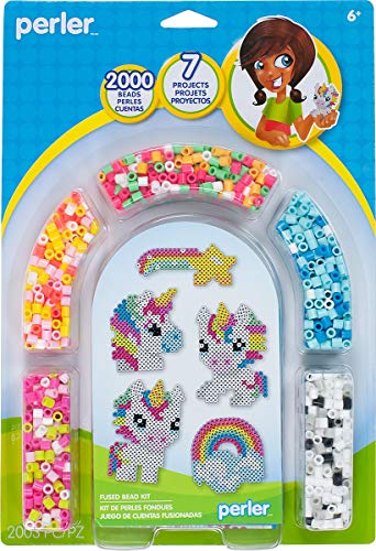 Perler Beads Rainbow Unicorn Fuse Bead Kit, 2000pcs, 7 Projects - Image 1