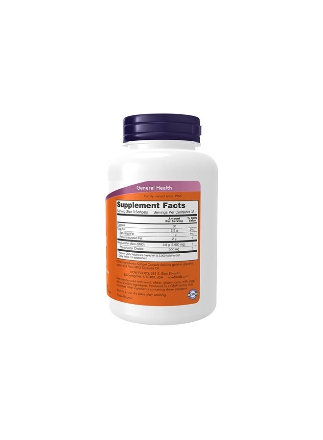 now Supplements, Lecithin 1200 mg with naturally occurring Phosphatidyl Choline, 100 Softgels - Image 2