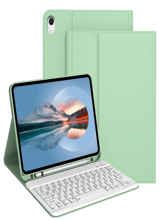 Divufus Keyboard Case for iPad 11th Generation (A16) 2025, for iPad 10th Generation 2022 [Magnetic Detachable Wireless Keyboard][Support 3 System] Folio Case with Pencil Holder, Light Green - Image 1