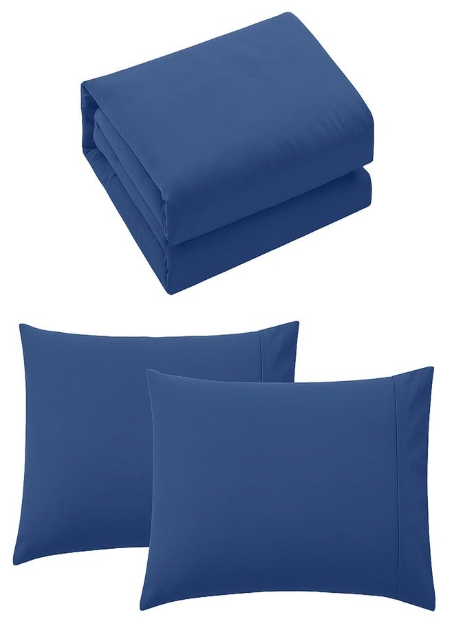 Pure Bedding طقم غطاء لحاف بيور بيدينج مقاس كينج - 3 قطع، طقم سرير فائق النعومة، يتضمن غطاء لحاف واحد مقاس 104 × 90 بوصة بسحاب إغلاق و2 غطاء وسادة، اللحاف غير متضمن، لون كحلي - Image 4