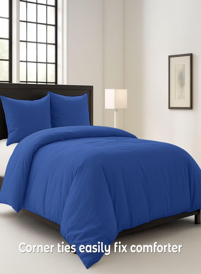 Pure Bedding طقم غطاء لحاف بيور بيدينج مقاس كينج - 3 قطع، طقم سرير فائق النعومة، يتضمن غطاء لحاف واحد مقاس 104 × 90 بوصة بسحاب إغلاق و2 غطاء وسادة، اللحاف غير متضمن، لون كحلي - Image 2