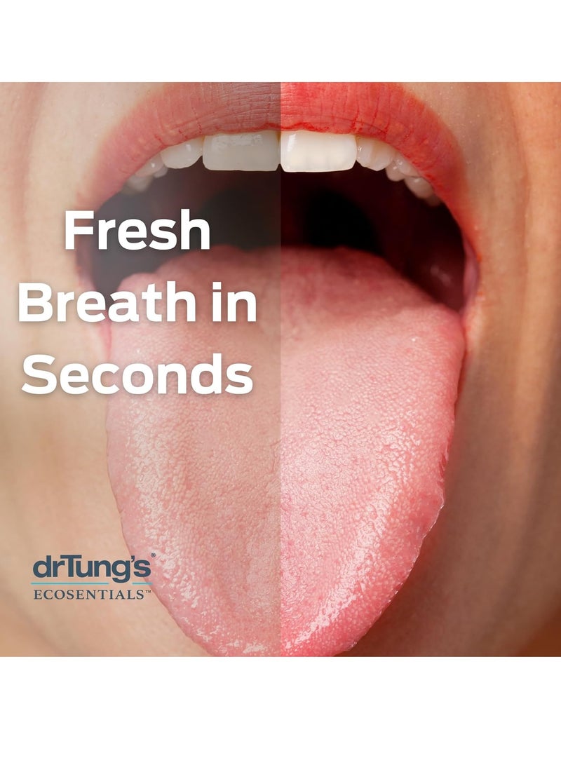 drTung's DrTung’s Stainless Tongue Scraper - Tongue Cleaner for Adults, Kids, Helps Freshens Breath, Easy to Use Comfort Grip Handle, Comes with Fabric Travel Pouch - Stainless Steel Tongue Scrapers, (1 Count)  - Image 2