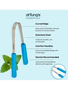 drTung's DrTung’s Stainless Tongue Scraper - Tongue Cleaner for Adults, Kids, Helps Freshens Breath, Easy to Use Comfort Grip Handle, Comes with Fabric Travel Pouch - Stainless Steel Tongue Scrapers, (1 Count)  - Image 3
