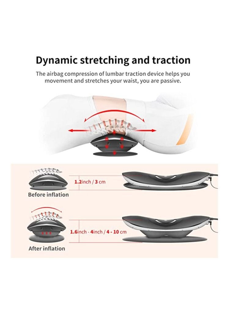 Generic - Lower Back Massager for Pain Relief with Heat Vibrating Lumbar Support Traction Device with Airbag and Portable Office Back Massage Full Waist Stretcher Cushion for Sciatica Pain Relief - Image 1